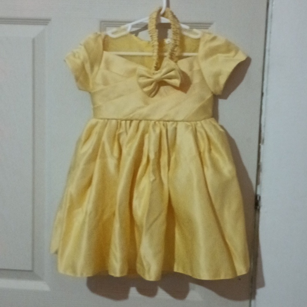 Yellow Dress with Bow and Headband